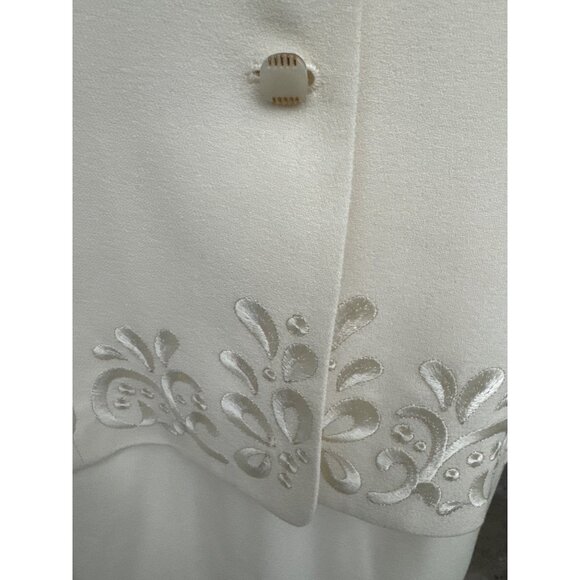 Kasper ASL Women Cream Embroidered Mother of the Bride Skirt Suit Size 12 - Picture 10 of 11